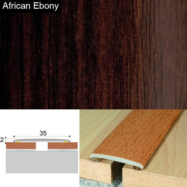 Flat Aluminium Wood Effect Door Thresholds Self Adhesive