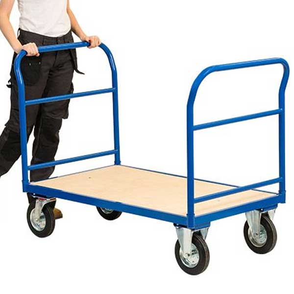 Flat Base Blue Steel Trolley