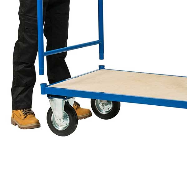 Flat Base Blue Steel Trolley