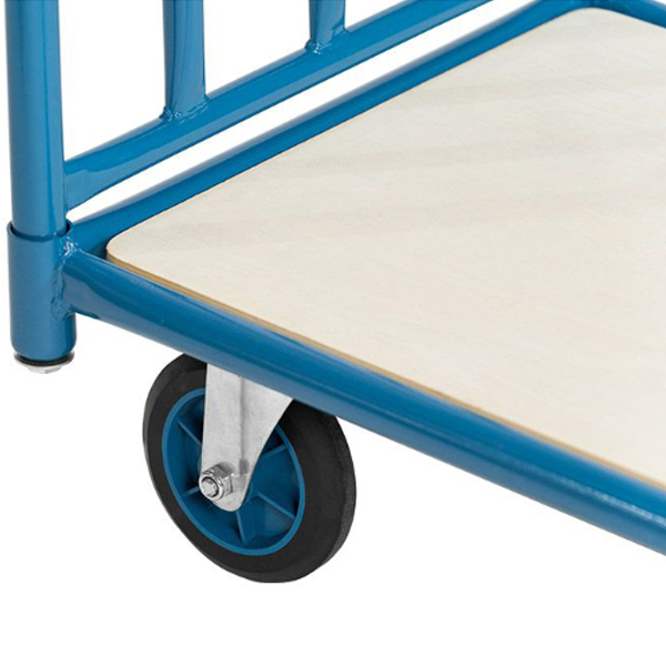 Highly Versatile Flat Bed blue Steel Trolley