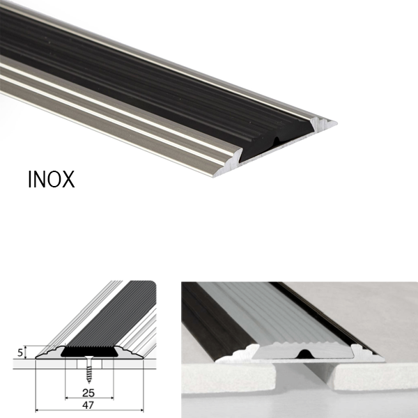 Flat Door Threshold Profile Anodised Non Slip Aluminium