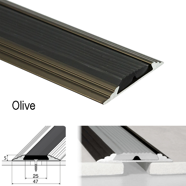 Flat Door Threshold Profile Anodised Non Slip Aluminium