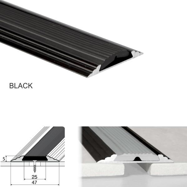 Flat Door Threshold Profile Anodised Non Slip Aluminium