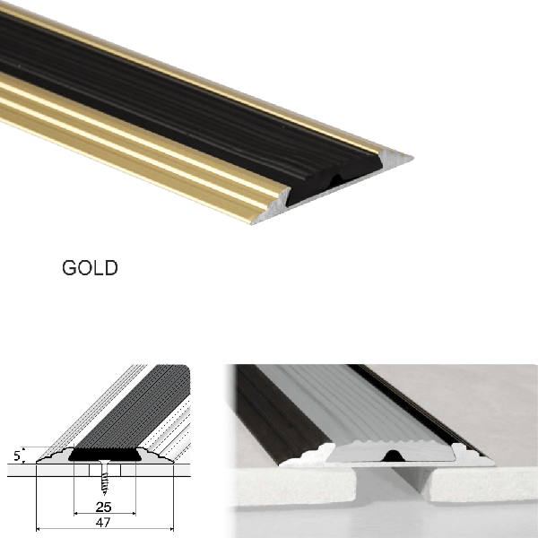 Flat Door Threshold Profile Anodised Non Slip Aluminium