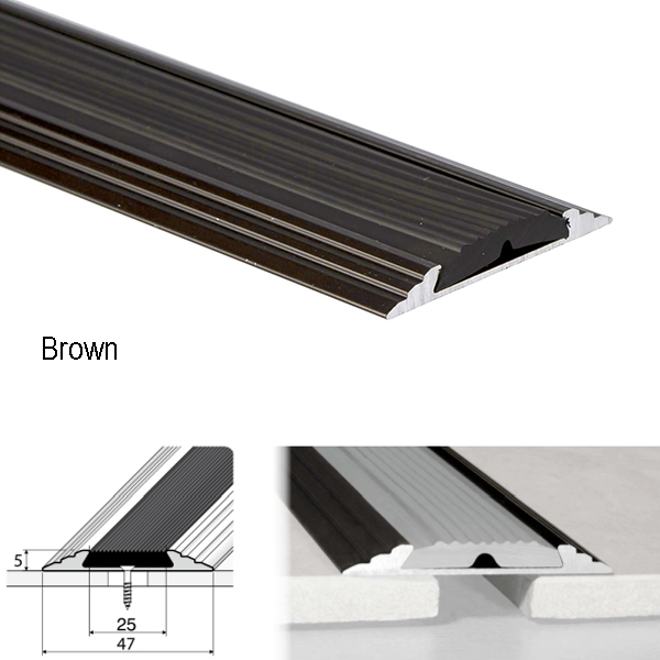 Flat Door Threshold Profile Anodised Non Slip Aluminium