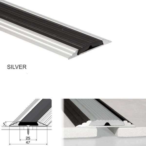 Flat Door Threshold Profile Anodised Non Slip Aluminium