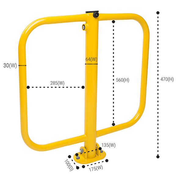 Driveway Fold Down Parking Yellow Heavier Duty Barrier