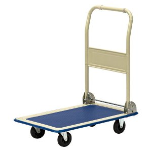 Chromium Plated Folding Trolley Cart- Blue Plastic