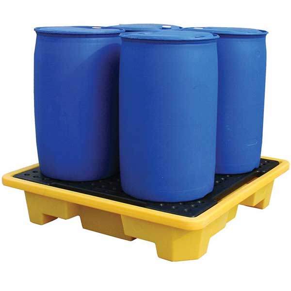 Four Drum Stackable Drainage Grid Spill Pallet