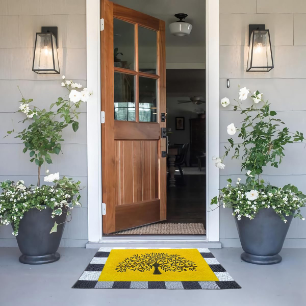 Front Door Outdoor Entry Tree of Life Welcome Mats Farmhouse Entrance Decor For Outdoor