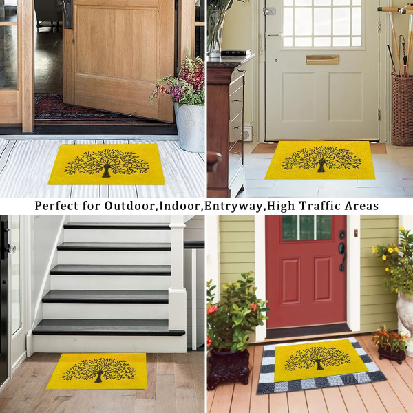 Front Door Outdoor Entry Tree of Life Welcome Mats Farmhouse Entrance Decor For Outdoor