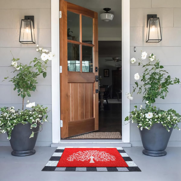 Front Door Outdoor Entry Tree of Life Welcome Mats Farmhouse Entrance Decor For Outdoor