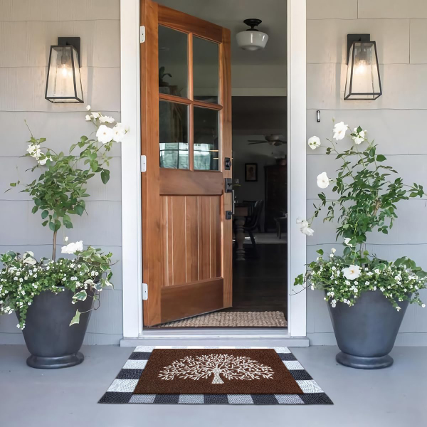 Front Door Outdoor Entry Tree of Life Welcome Mats Farmhouse Entrance Decor For Outdoor