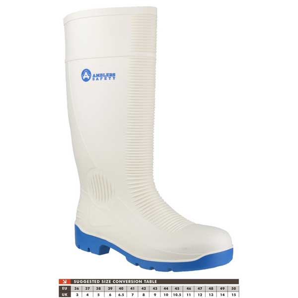 FS98 PVC White Safety Wellington Boots