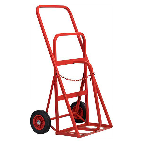 High Quality Red Lightweight Double Gas Bottle Carrier Trolley