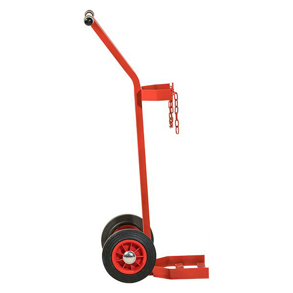 Lightweight Red Steel Gas Cylinder Trolley On Solid Rubber Wheel