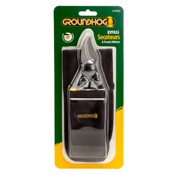 Groundhog G1300002 Bypass Secateurs & Pouch 200mm