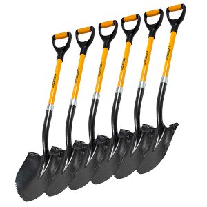 Groundhog Round Point Shovel for Versatile Digging (Pack of 6)