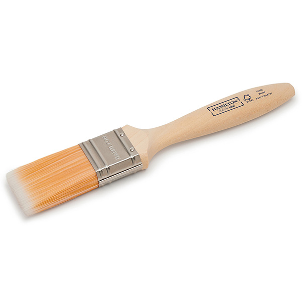 Fine Tip Wooden Handle Flat Brush