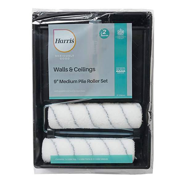 Harris Walls and Ceilings Twin Roller Set - Perfect for Semi-Smooth and Uneven Surfaces 9 Inches