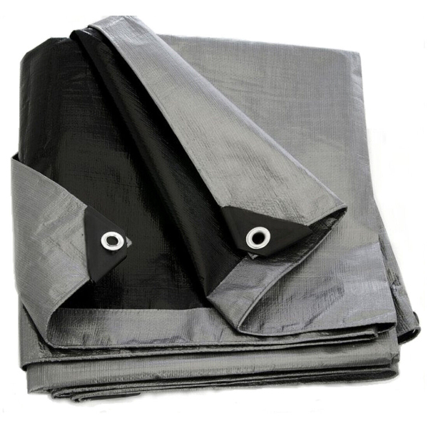 Heavy Duty 260GSM Silver & Black Tarpaulin Regular Waterproof Ground Camping Cover Tarp 