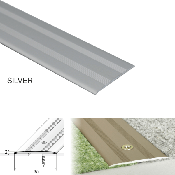 Door Threshold Flat For Connecting wooden, Laminate, Carpet, Vinyl or tiled floors Aluminum