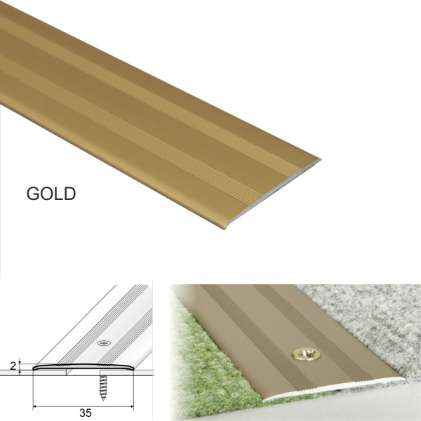 Door Threshold Flat For Connecting wooden, Laminate, Carpet, Vinyl or tiled floors Aluminum