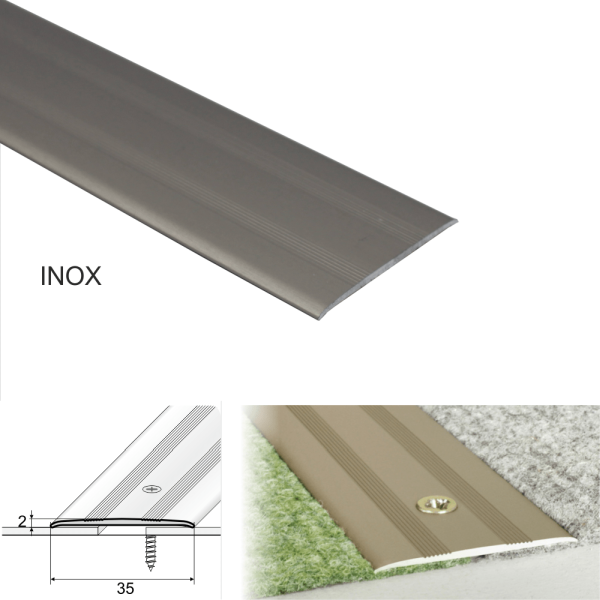 Door Threshold Flat For Connecting wooden, Laminate, Carpet, Vinyl or tiled floors Aluminum