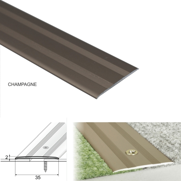 Door Threshold Flat For Connecting wooden, Laminate, Carpet, Vinyl or tiled floors Aluminum