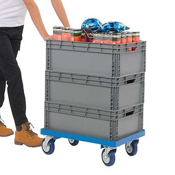 Heavy Duty Blue Steel Crate Dolly- 600kg Capacity