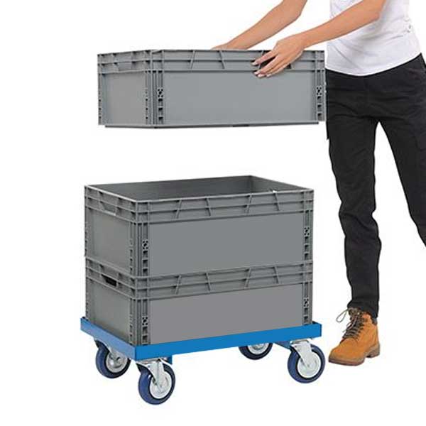 Heavy Duty Blue Steel Crate Dolly- 600kg Capacity