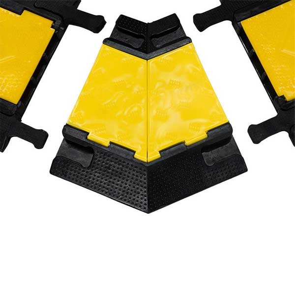 Heavy Duty Cable Protector Yellow & Black Corner Connector