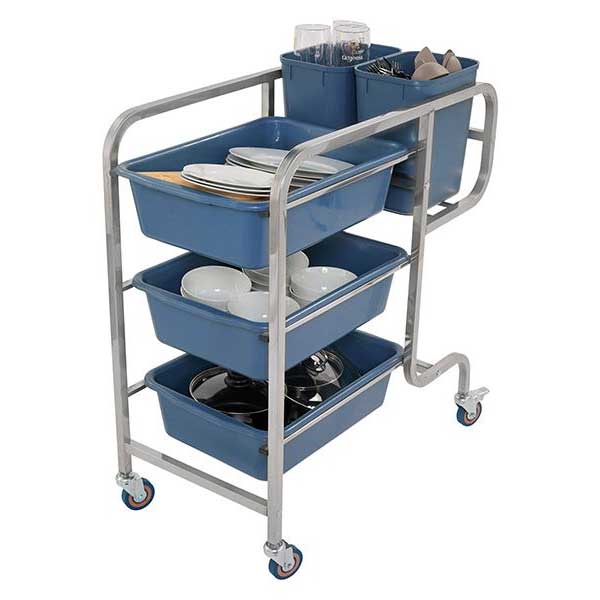 Heavy Duty Stainless Steel Bussing Trolley with Bins