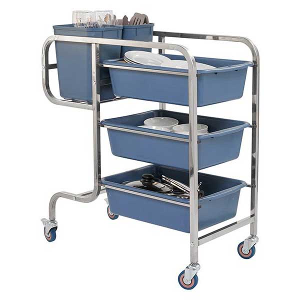 Heavy Duty Stainless Steel Bussing Trolley with Bins