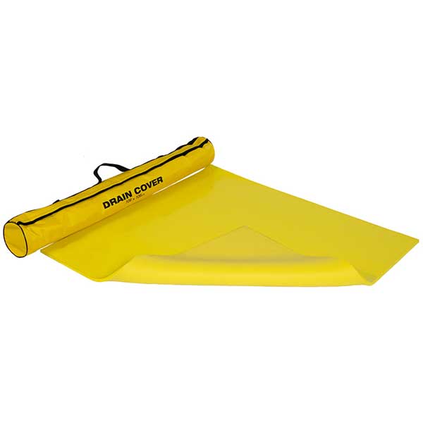 Hi Vis Yellow Drain Cover with Wall Mountable Holdall