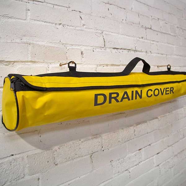 Hi Vis Yellow Drain Cover with Wall Mountable Holdall