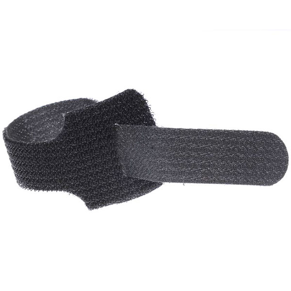 12mm RIP 'N' Grip Hook And Loop Fastener Cable Ties With Hole Black