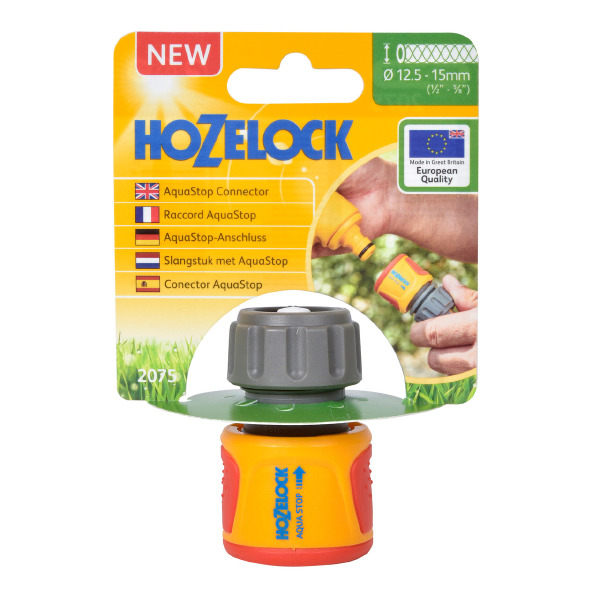 Hozelock 2075 Aqua Stop Connector 12.5 - 15mm