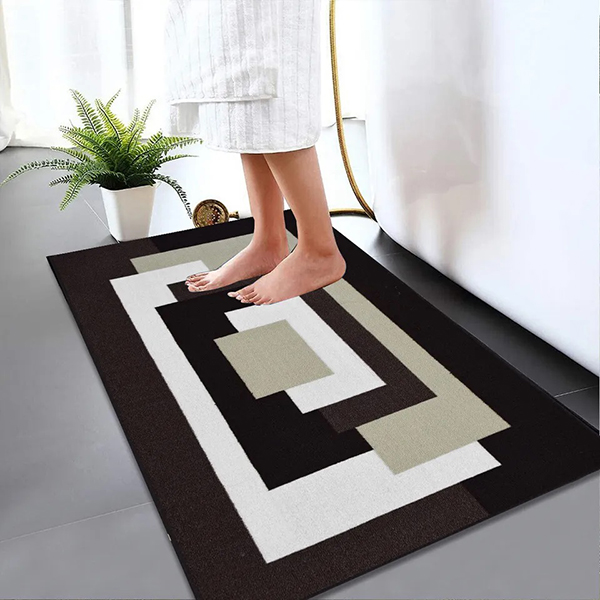 Anti Slip Illusion Water Absorbent Bath Mats, Small & Large Soft Bathroom Rug