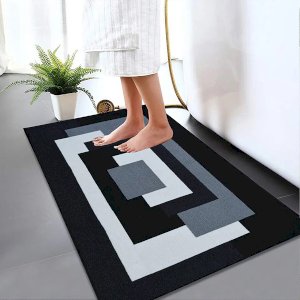 Anti Slip Illusion Water Absorbent Bath Mats, Small & Large Soft Bathroom Rug