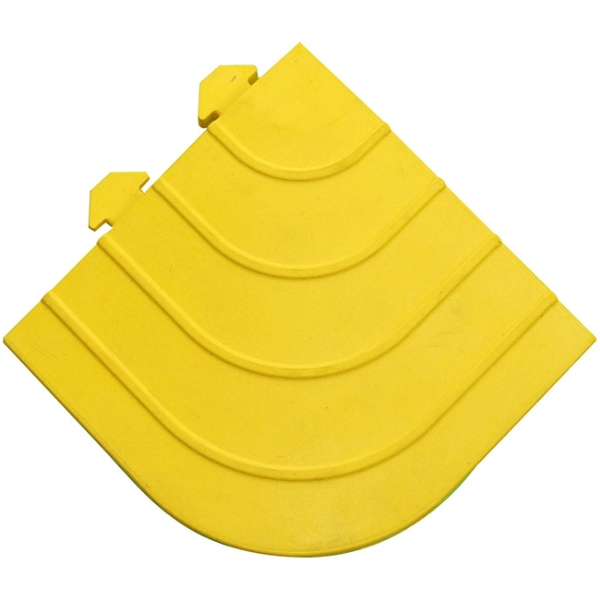 Heavy-Duty Interlocking Anti Fatigue Black & Yellow Tiles