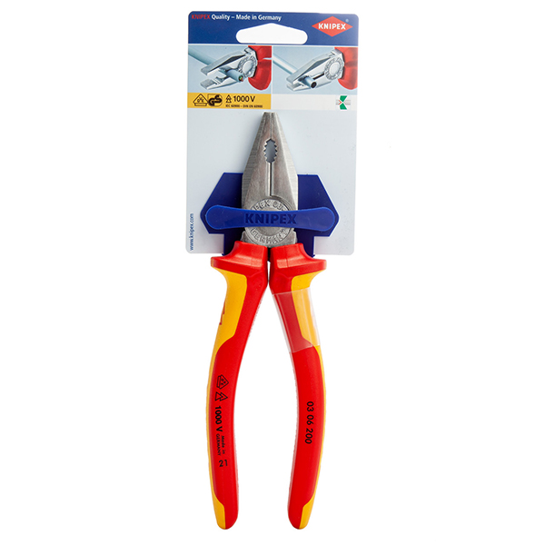 200mm Combination Chrome Plated Pliers Insulated VDE 1000V 