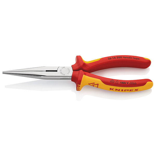 Knipex Snipe Nose Side Cutting Pliers with Induction-Hardened Cutting Edges VDE 1000V 200mm