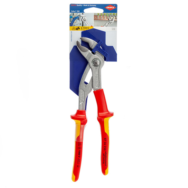 250mm Cobra Hightech Water Pump Pliers VDE 1000V 