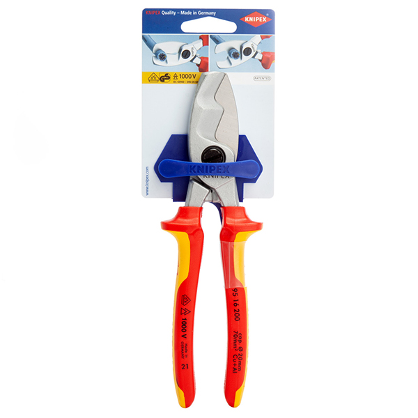 Knipex Cable Shears With Twin Cutting Edge VDE 1000V 200mm Multi-Component Grips Plier