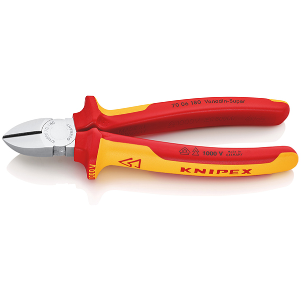 Multi-Component Grips Knipex Diagonal Cutter VDE 1000V 180mm