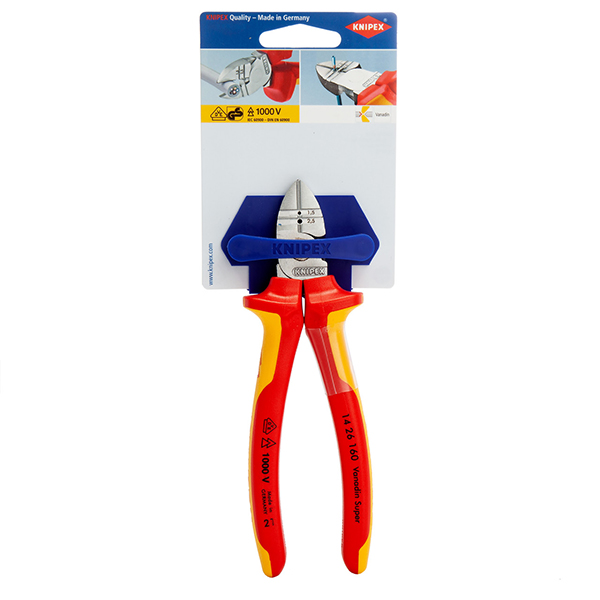 Knipex High-Leverage Joint with Hardened Blades Diagonal Insulation Stripper VDE 1000V