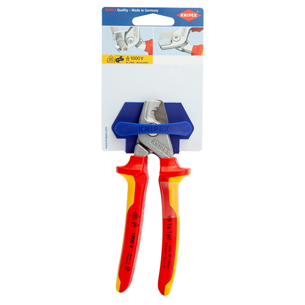 Small Strong and Lightweight Knipex Step Cut Cable Shears VDE 1000V 160mm