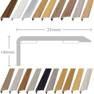 25mm L or Edge Nosing Door Bars Profile Edge Stick Down Strip For Wood & Tile Flooring