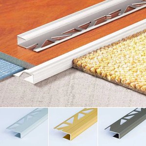 Laminate Floor Edge 8mm Aluminium Profile Trims Threshold Door Stops For Flooring